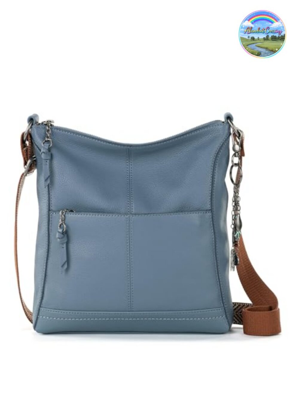 Genuine Leather Crossbody Purse with Adjustable Strap